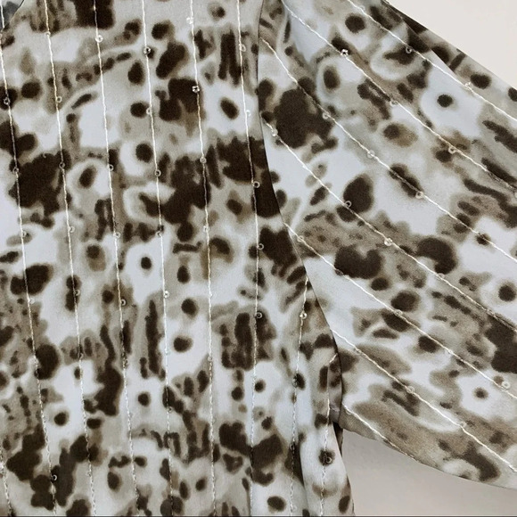 Jm‎ Collection Knit too Woman  XL  Geometric Embroidery Sequin 3/4 Sleeve Office - Picture 4 of 10